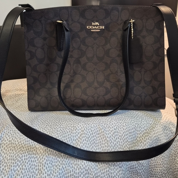 Coach Brown and Black Signature Tote "Tatum" Carryall - Picture 4 of 7